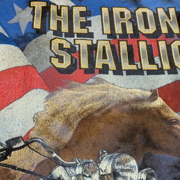 Vintage 1992 Harley Davidson Motorcycle Iron Stallion Single Stitch Tee Shirt XL - Picture 8 of 9
